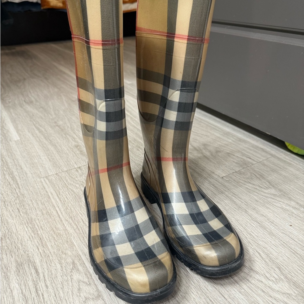 Vintage Burberry Checkered Tall Boots